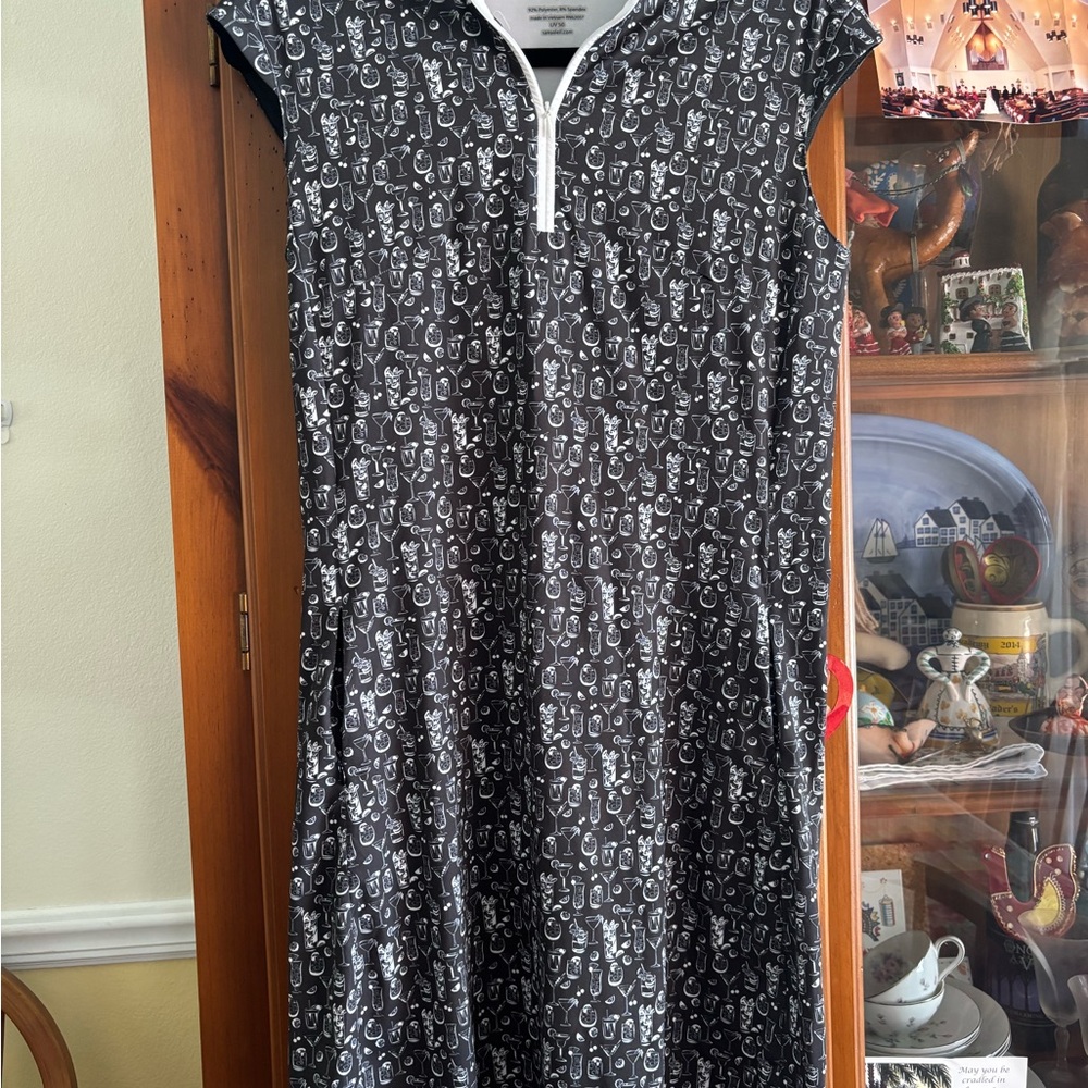 SanSoleil size Small UPF 50 SolStyle Cool ICE Sleeveless Dress Cocktail Motif